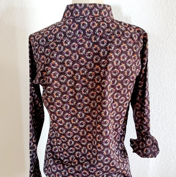 Vintage Pattern Structured Button Down Blouse - Picture 3 of 8